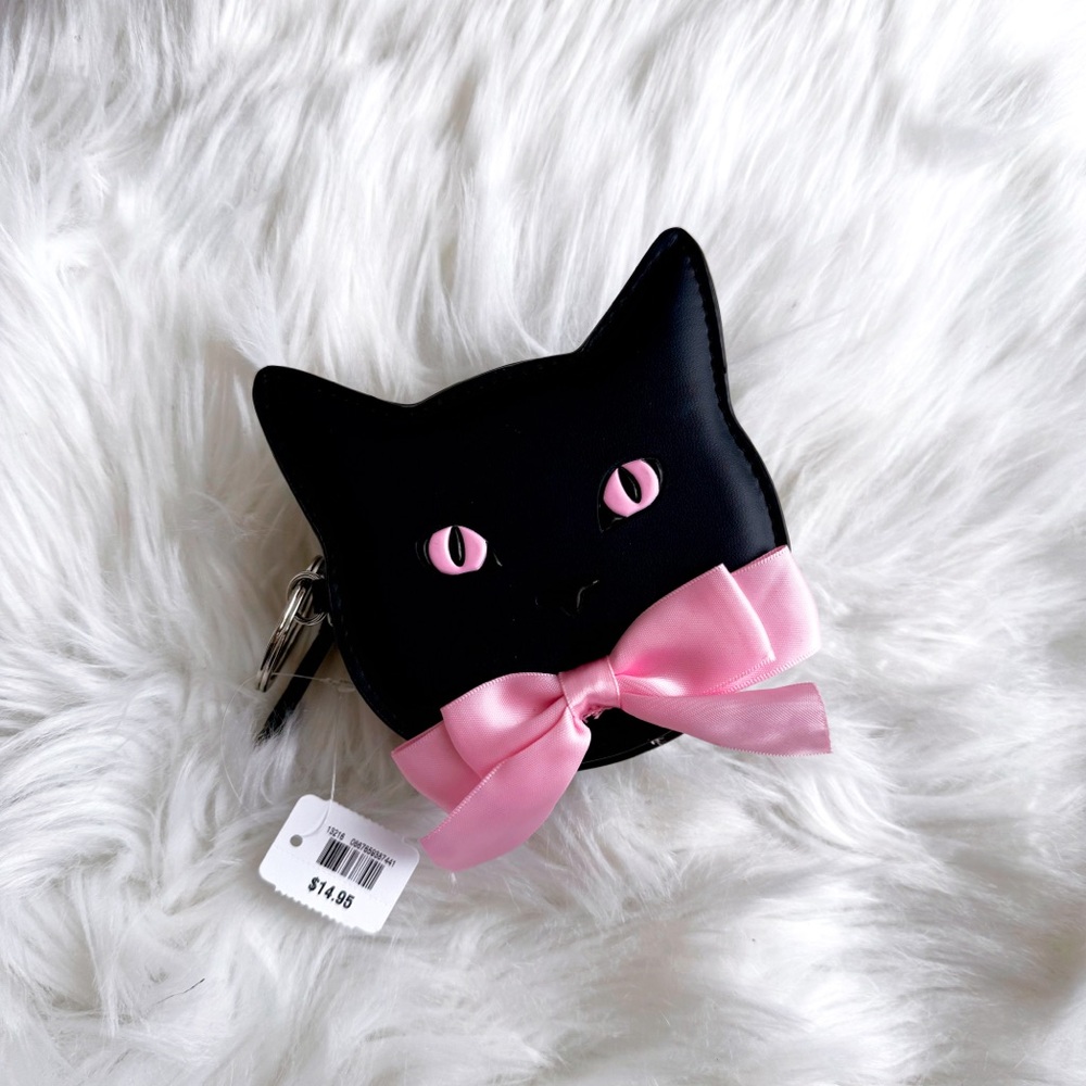 nwt bath & body works halloween 2025 frankenstein’s bakery cat pouch w pink bow